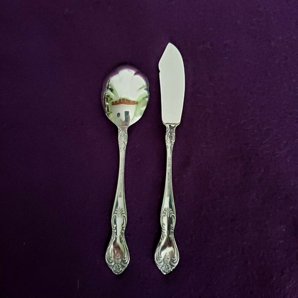 Easterling Valhalla Stainless Flatware Master Butter & Sugar Spoon Glossy - Picture 2 of 5